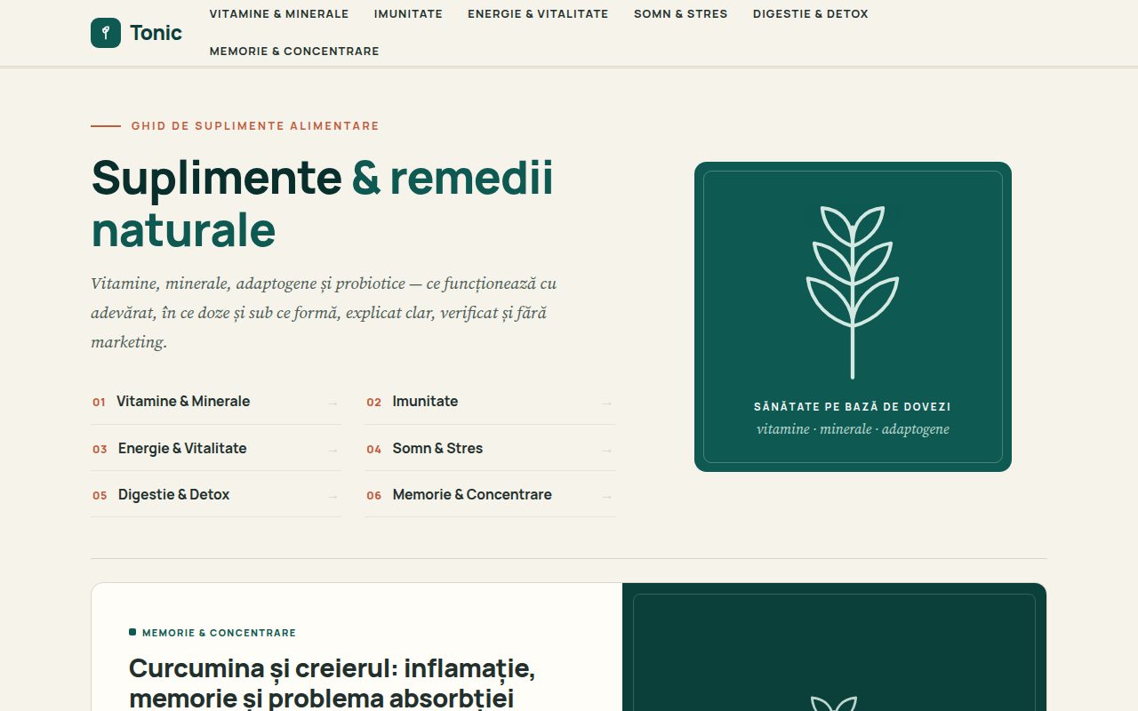Tonic — supplements e-commerce platform built by SiteExpert
